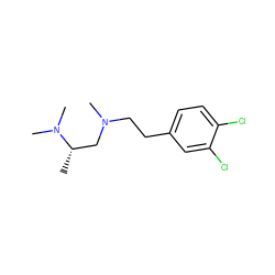 C[C@@H](CN(C)CCc1ccc(Cl)c(Cl)c1)N(C)C ZINC000022924855