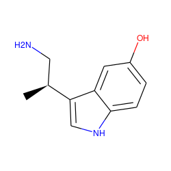 C[C@@H](CN)c1c[nH]c2ccc(O)cc12 ZINC000006020729