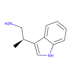 C[C@@H](CN)c1c[nH]c2ccccc12 ZINC000027558640