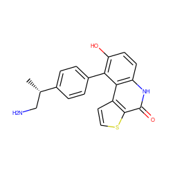 C[C@@H](CN)c1ccc(-c2c(O)ccc3[nH]c(=O)c4sccc4c23)cc1 ZINC000150236361