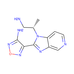 C[C@@H](CN)n1c(-c2nonc2N)nc2cnccc21 ZINC000028458230