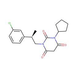 C[C@@H](CN1C(=O)CC(=O)N(C2CCCC2)C1=O)c1cccc(Cl)c1 ZINC000101678011