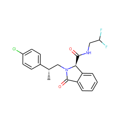 C[C@@H](CN1C(=O)c2ccccc2[C@@H]1C(=O)NCC(F)F)c1ccc(Cl)cc1 ZINC000653724617