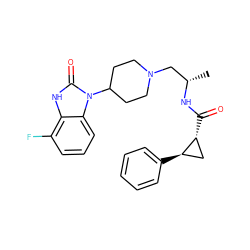 C[C@@H](CN1CCC(n2c(=O)[nH]c3c(F)cccc32)CC1)NC(=O)[C@@H]1C[C@H]1c1ccccc1 ZINC000040953578