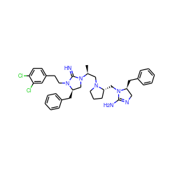 C[C@@H](CN1CCC[C@H]1CN1C(N)=NC[C@@H]1Cc1ccccc1)N1C[C@@H](Cc2ccccc2)N(CCc2ccc(Cl)c(Cl)c2)C1=N ZINC000072127691