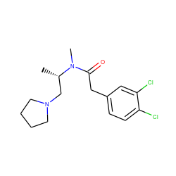 C[C@@H](CN1CCCC1)N(C)C(=O)Cc1ccc(Cl)c(Cl)c1 ZINC000001657939