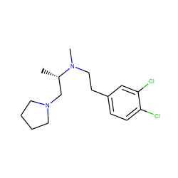 C[C@@H](CN1CCCC1)N(C)CCc1ccc(Cl)c(Cl)c1 ZINC000022924849