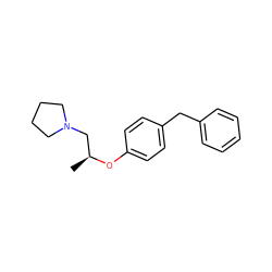 C[C@@H](CN1CCCC1)Oc1ccc(Cc2ccccc2)cc1 ZINC000013805394