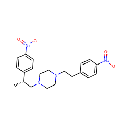 C[C@@H](CN1CCN(CCc2ccc([N+](=O)[O-])cc2)CC1)c1ccc([N+](=O)[O-])cc1 ZINC000095562463