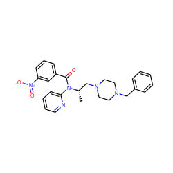 C[C@@H](CN1CCN(Cc2ccccc2)CC1)N(C(=O)c1cccc([N+](=O)[O-])c1)c1ccccn1 ZINC000020413834