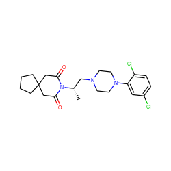 C[C@@H](CN1CCN(c2cc(Cl)ccc2Cl)CC1)N1C(=O)CC2(CCCC2)CC1=O ZINC000013560144