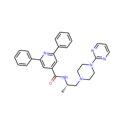 C[C@@H](CN1CCN(c2ncccn2)CC1)NC(=O)c1cc(-c2ccccc2)nc(-c2ccccc2)c1 ZINC000096900076