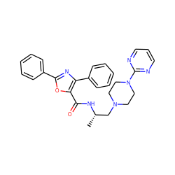 C[C@@H](CN1CCN(c2ncccn2)CC1)NC(=O)c1oc(-c2ccccc2)nc1-c1ccccc1 ZINC000045391657