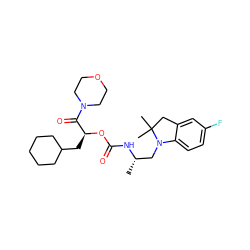 C[C@@H](CN1c2ccc(F)cc2CC1(C)C)NC(=O)O[C@@H](CC1CCCCC1)C(=O)N1CCOCC1 ZINC000014971852