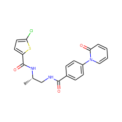 C[C@@H](CNC(=O)c1ccc(-n2ccccc2=O)cc1)NC(=O)c1ccc(Cl)s1 ZINC000028822817