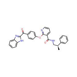 C[C@@H](CNC(=O)c1cccnc1Oc1ccc(C(=O)c2nc3ccccc3[nH]2)cc1)c1ccccc1 ZINC000139465551