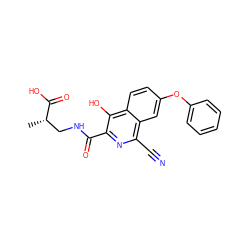 C[C@@H](CNC(=O)c1nc(C#N)c2cc(Oc3ccccc3)ccc2c1O)C(=O)O ZINC000146707777