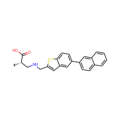 C[C@@H](CNCc1cc2cc(-c3ccc4ccccc4c3)ccc2s1)C(=O)O ZINC001772599210