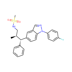 C[C@@H](CNS(C)(=O)=O)[C@@H](c1ccccc1)c1ccc2c(cnn2-c2ccc(F)cc2)c1 ZINC000096283839