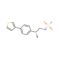 C[C@@H](CNS(C)(=O)=O)c1ccc(-c2ccsc2)cc1 ZINC000013835061