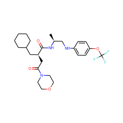 C[C@@H](CNc1ccc(OC(F)(F)F)cc1)NC(=O)[C@@H](CC(=O)N1CCOCC1)CC1CCCCC1 ZINC000014971678