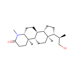 C[C@@H](CO)[C@H]1CC[C@H]2[C@@H]3CC[C@H]4N(C)C(=O)CC[C@]4(C)[C@H]3CC[C@@]21C ZINC000034750896