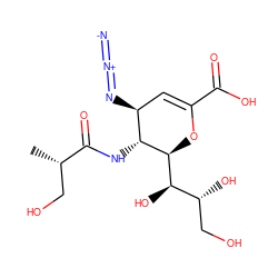 C[C@@H](CO)C(=O)N[C@@H]1[C@@H](N=[N+]=[N-])C=C(C(=O)O)O[C@H]1[C@H](O)[C@H](O)CO ZINC000299827002