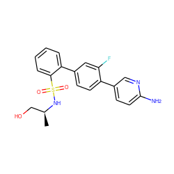 C[C@@H](CO)NS(=O)(=O)c1ccccc1-c1ccc(-c2ccc(N)nc2)c(F)c1 ZINC000224730858
