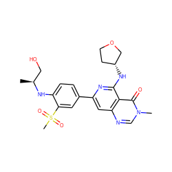 C[C@@H](CO)Nc1ccc(-c2cc3ncn(C)c(=O)c3c(N[C@@H]3CCOC3)n2)cc1S(C)(=O)=O ZINC000115626270