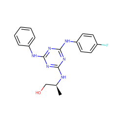 C[C@@H](CO)Nc1nc(Nc2ccccc2)nc(Nc2ccc(F)cc2)n1 ZINC001772609875