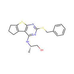 C[C@@H](CO)Nc1nc(SCc2ccccc2)nc2sc3c(c12)CCC3 ZINC000005046941