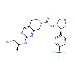 C[C@@H](CO)Nc1ncc2c(n1)CN(C(=O)N[C@@H]1CNC[C@H]1c1ccc(C(F)(F)F)cc1)CC2 ZINC001772635293