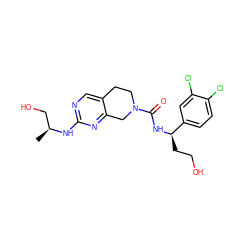 C[C@@H](CO)Nc1ncc2c(n1)CN(C(=O)N[C@H](CCO)c1ccc(Cl)c(Cl)c1)CC2 ZINC000202124009