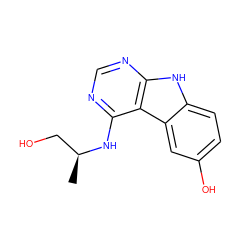 C[C@@H](CO)Nc1ncnc2[nH]c3ccc(O)cc3c12 ZINC000221378950