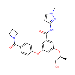 C[C@@H](CO)Oc1cc(Oc2ccc(C(=O)N3CCC3)cc2)cc(C(=O)Nc2ccn(C)n2)c1 ZINC000035920982