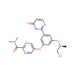 C[C@@H](CO)Oc1cc(Oc2cnc(C(=O)N(C)C)nc2)cc(-c2nccc(=O)[nH]2)c1 ZINC000096273775