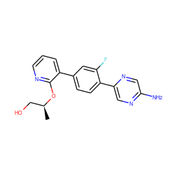 C[C@@H](CO)Oc1ncccc1-c1ccc(-c2cnc(N)cn2)c(F)c1 ZINC000224800307