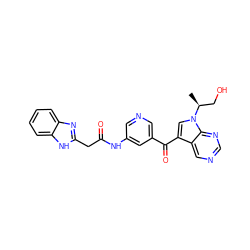 C[C@@H](CO)n1cc(C(=O)c2cncc(NC(=O)Cc3nc4ccccc4[nH]3)c2)c2cncnc21 ZINC000221759594