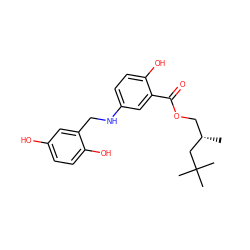 C[C@@H](COC(=O)c1cc(NCc2cc(O)ccc2O)ccc1O)CC(C)(C)C ZINC000001538056