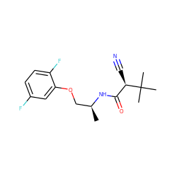 C[C@@H](COc1cc(F)ccc1F)NC(=O)[C@@H](C#N)C(C)(C)C ZINC000029391422