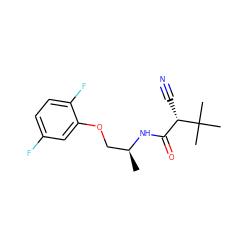 C[C@@H](COc1cc(F)ccc1F)NC(=O)[C@H](C#N)C(C)(C)C ZINC000029392319