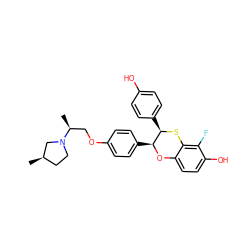 C[C@@H](COc1ccc([C@@H]2Oc3ccc(O)c(F)c3S[C@@H]2c2ccc(O)cc2)cc1)N1CC[C@@H](C)C1 ZINC000003819178