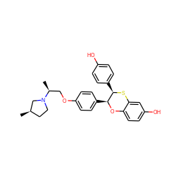 C[C@@H](COc1ccc([C@@H]2Oc3ccc(O)cc3S[C@@H]2c2ccc(O)cc2)cc1)N1CC[C@@H](C)C1 ZINC000003819177