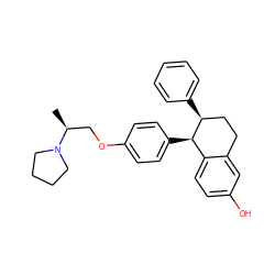 C[C@@H](COc1ccc([C@@H]2c3ccc(O)cc3CC[C@@H]2c2ccccc2)cc1)N1CCCC1 ZINC000028529576