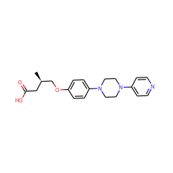 C[C@@H](COc1ccc(N2CCN(c3ccncc3)CC2)cc1)CC(=O)O ZINC000001485769