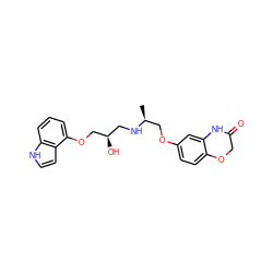 C[C@@H](COc1ccc2c(c1)NC(=O)CO2)NC[C@@H](O)COc1cccc2[nH]ccc12 ZINC000028346599