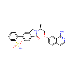 C[C@@H](COc1ccc2ccnc(N)c2c1)N1Cc2cc(-c3ccccc3S(N)(=O)=O)ccc2C1=O ZINC000029402971