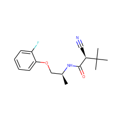 C[C@@H](COc1ccccc1F)NC(=O)[C@@H](C#N)C(C)(C)C ZINC000029344617