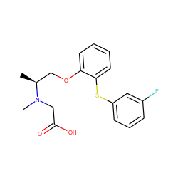 C[C@@H](COc1ccccc1Sc1cccc(F)c1)N(C)CC(=O)O ZINC000036143392