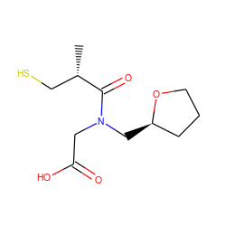 C[C@@H](CS)C(=O)N(CC(=O)O)C[C@@H]1CCCO1 ZINC000027726805